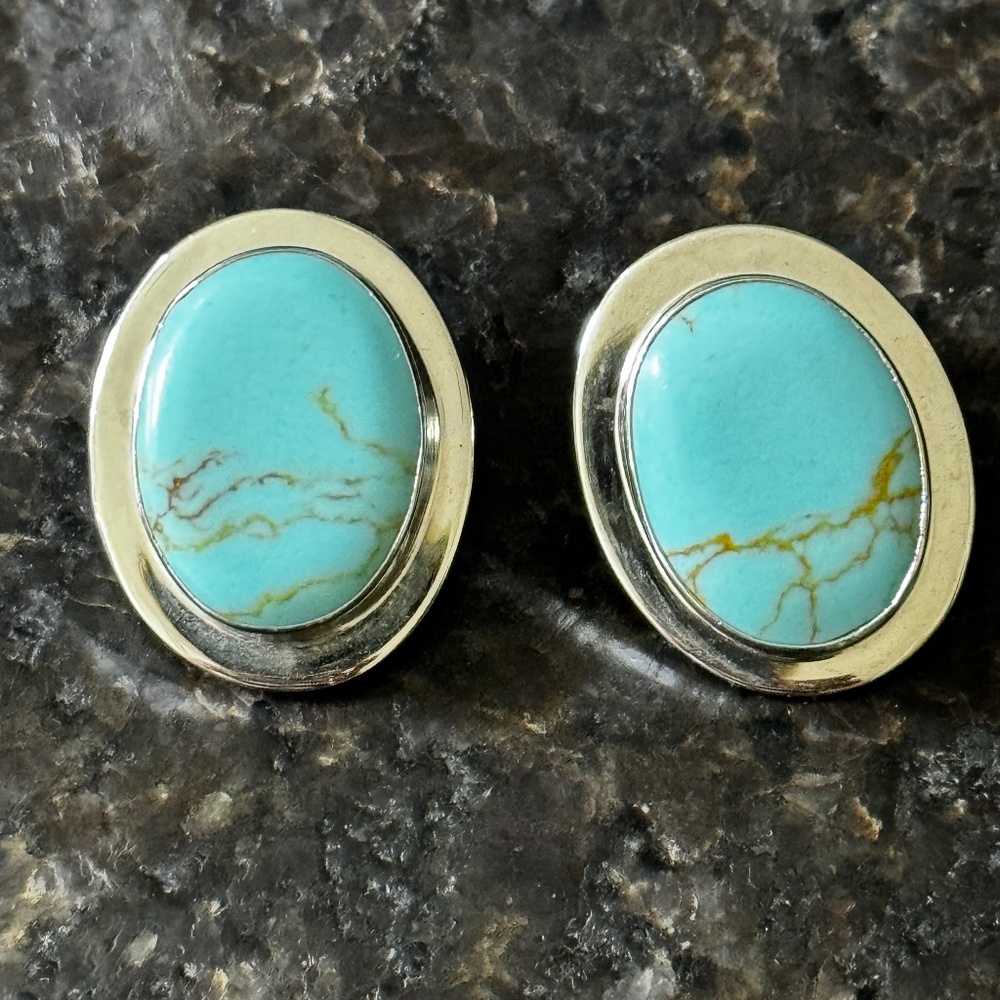 Sterling silver 925 Turquoise clip earrings